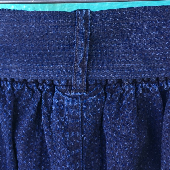 NWOT HIGH WAISTED DENIM PEPLUM BELTED NAVY… - Picture 8 of 8